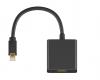 MICROCONNECT MINI DP-HDMI 1.2, M-F 15 CM, BLACK, WITH AUDIO PASSIVE GOLD PLATED